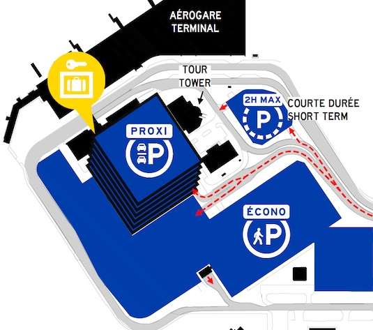 Map with the location of Expedibox at Québec City Jean Lesage International Airport