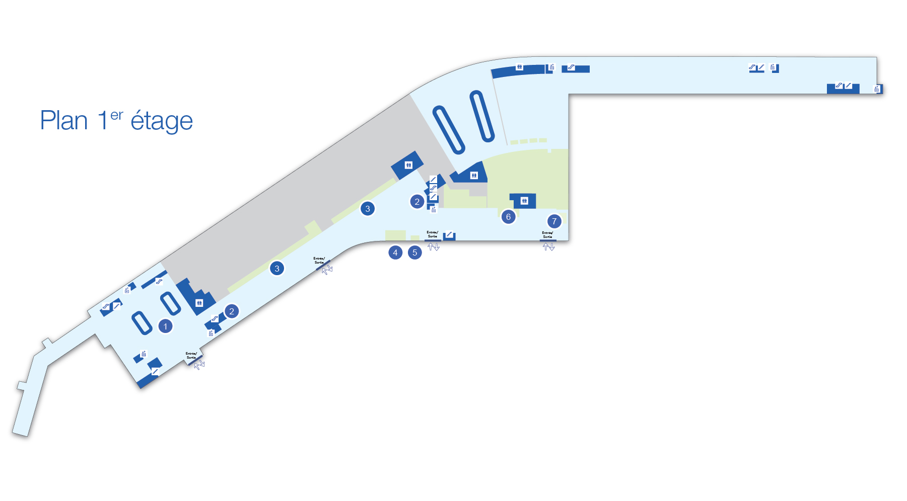 Plan de l'aérogare de l'Aéroport international Jean-Lesage de Québec - 1er étage