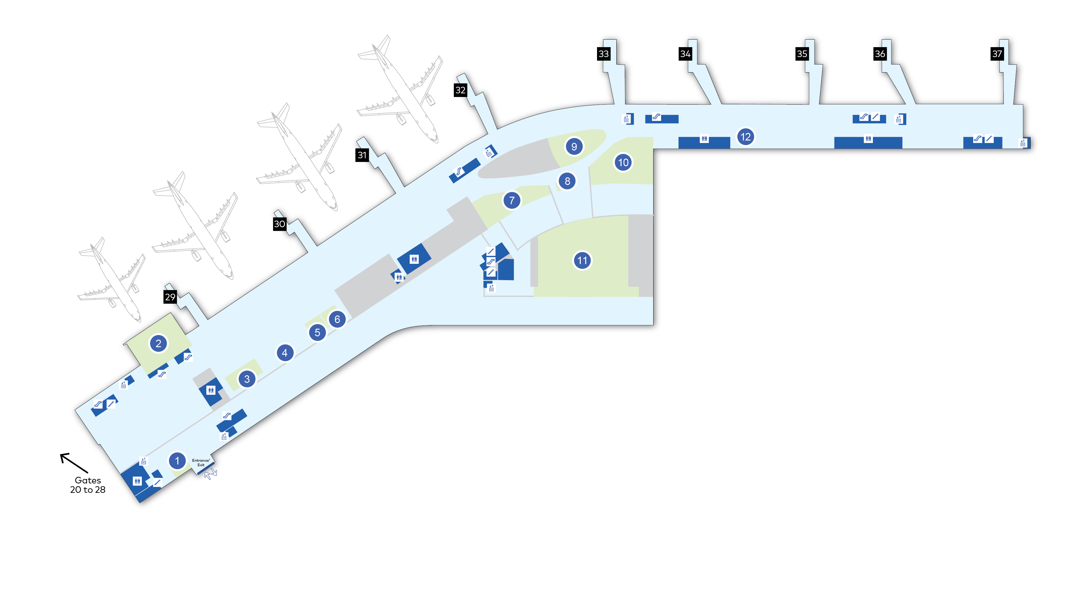 Quebec City Airport Map Terminal Map | Aéroport international Jean Lesage de Québec (YQB)