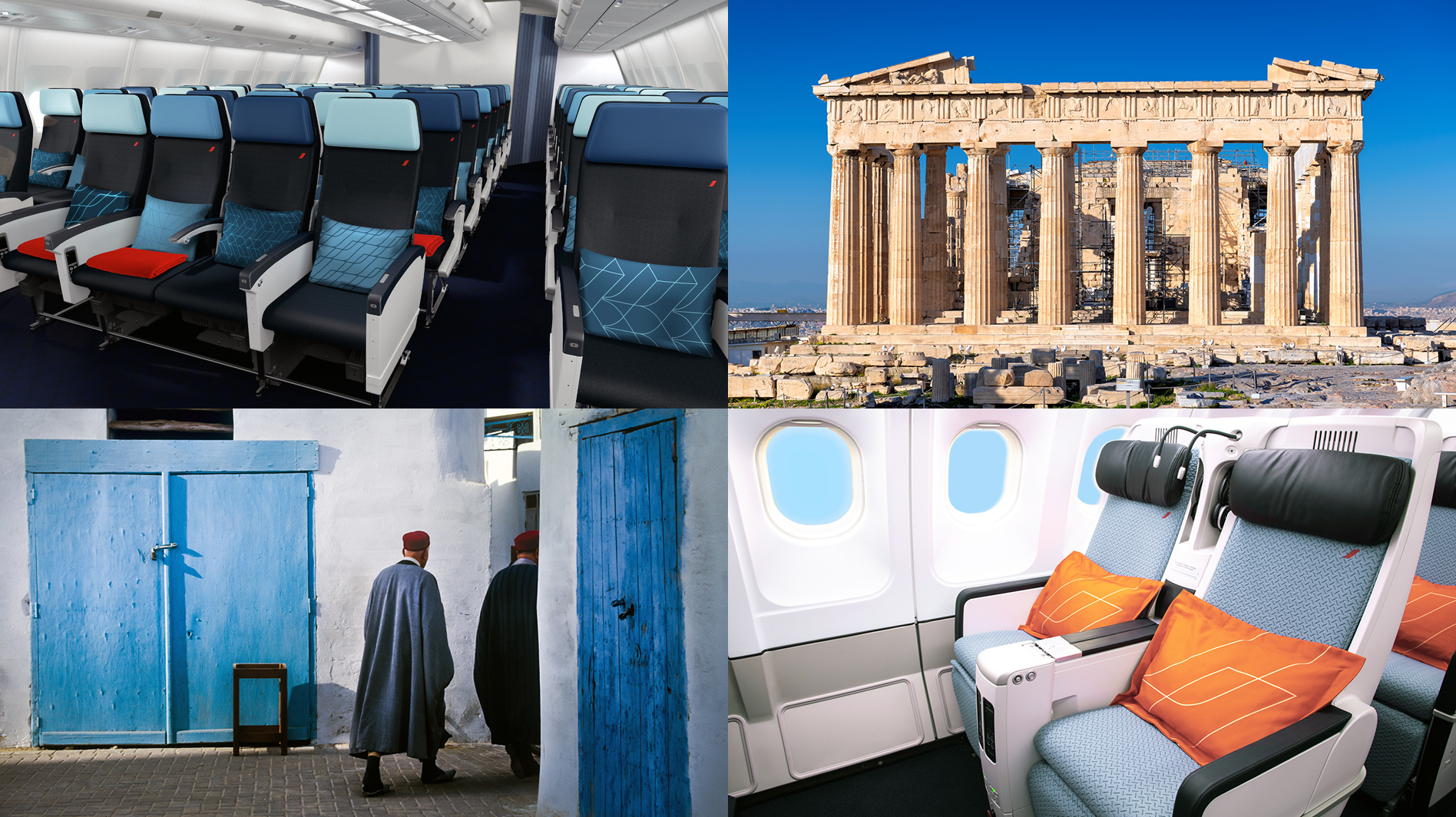 Photos de la cabine des appareils A330 d'Air France, d'Athènes et de Tunis