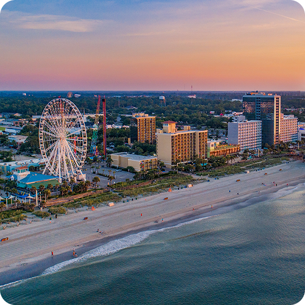 Vue de la plage de Myrtle Beach