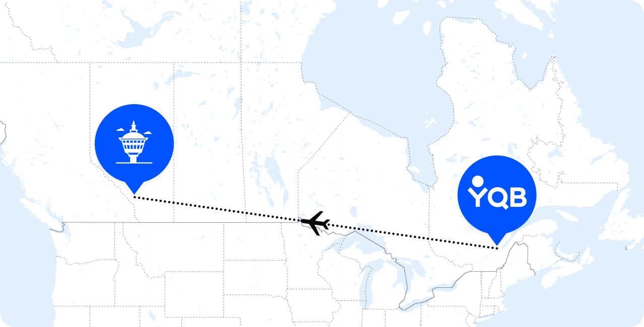 Vols direct Québec YQB vers Calgary