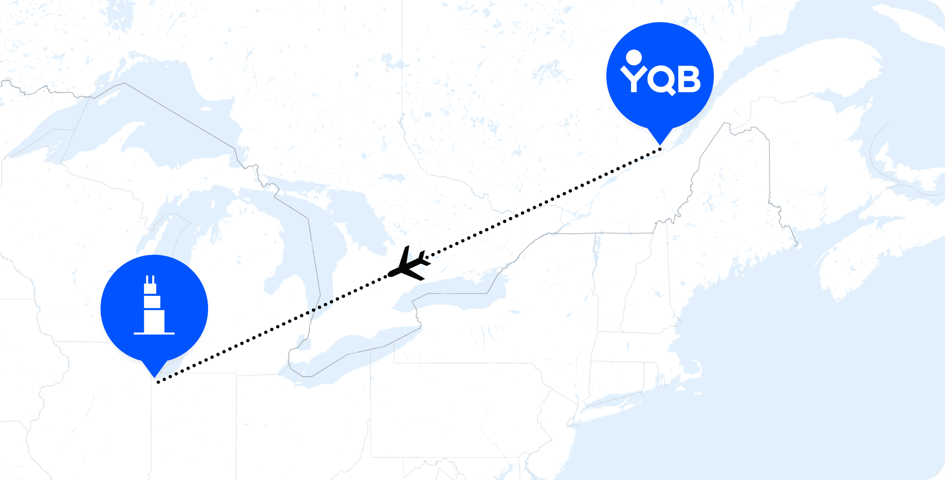 Vols direct Québec YQB vers Chicago