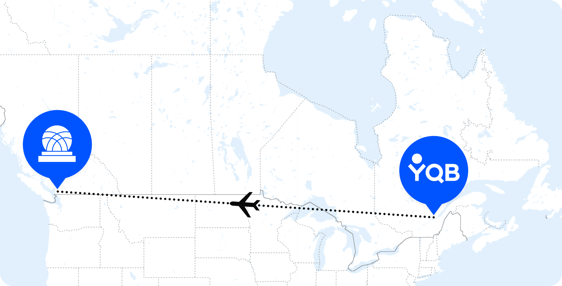 Vols direct Québec YQB vers Vancouver
